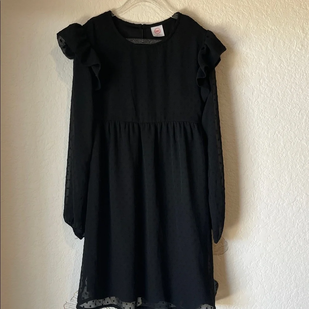 Wonder Nation Black Ruffle Sleeve Dress